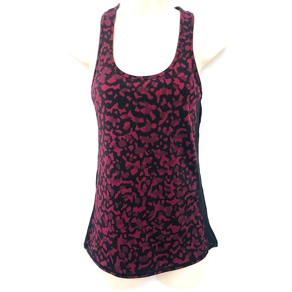 Athletic Red Black Camo Print Racerback Top and Leggings Workout Gym Outfit - Picture 4 of 16